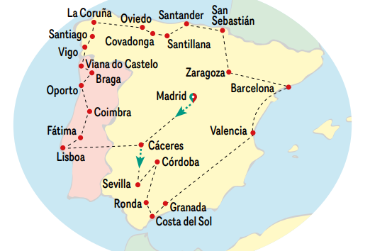 Mapa del viaje